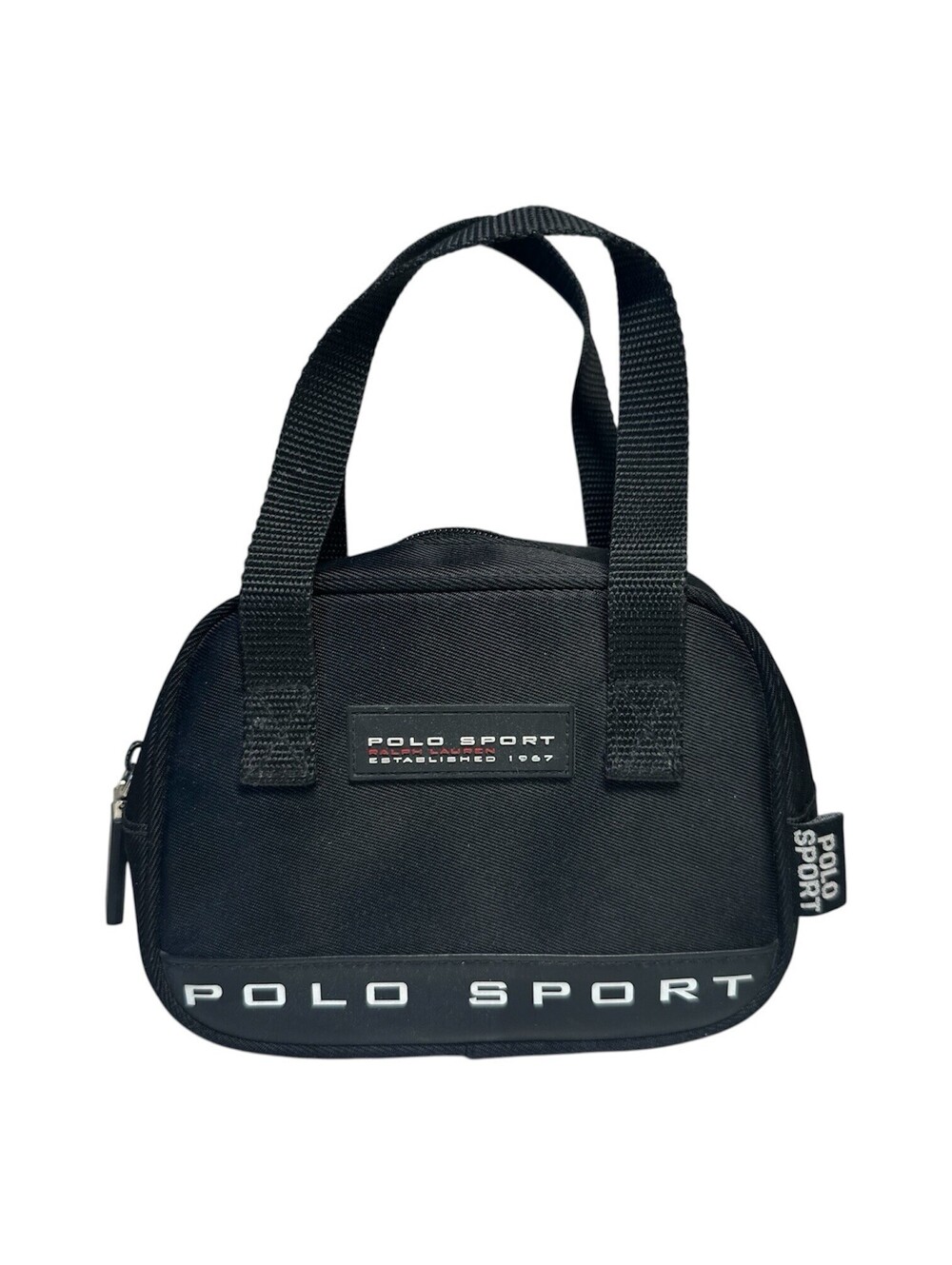 Vintage 90s Ralph Lauren Polo Sport Mini Black Top Handles Toiletry Zip Pouch